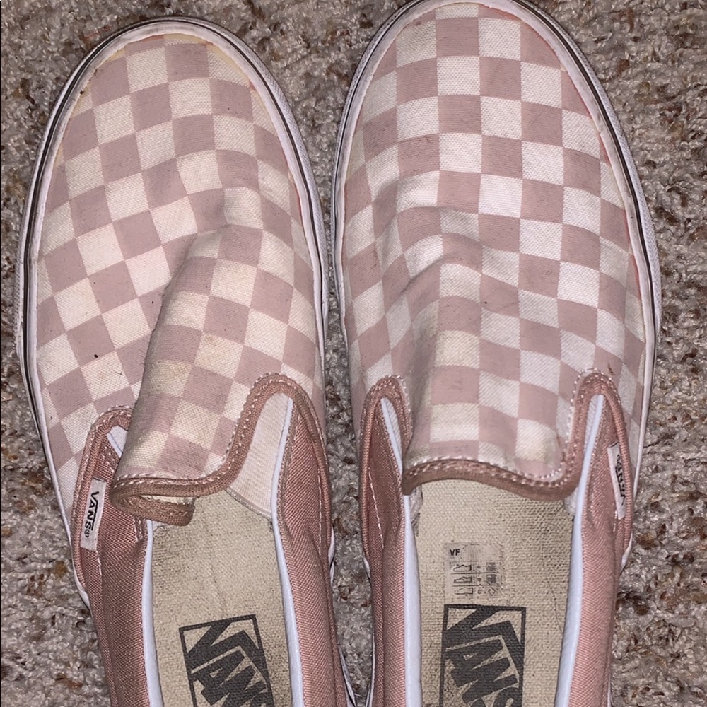 checkerboard slip on vans